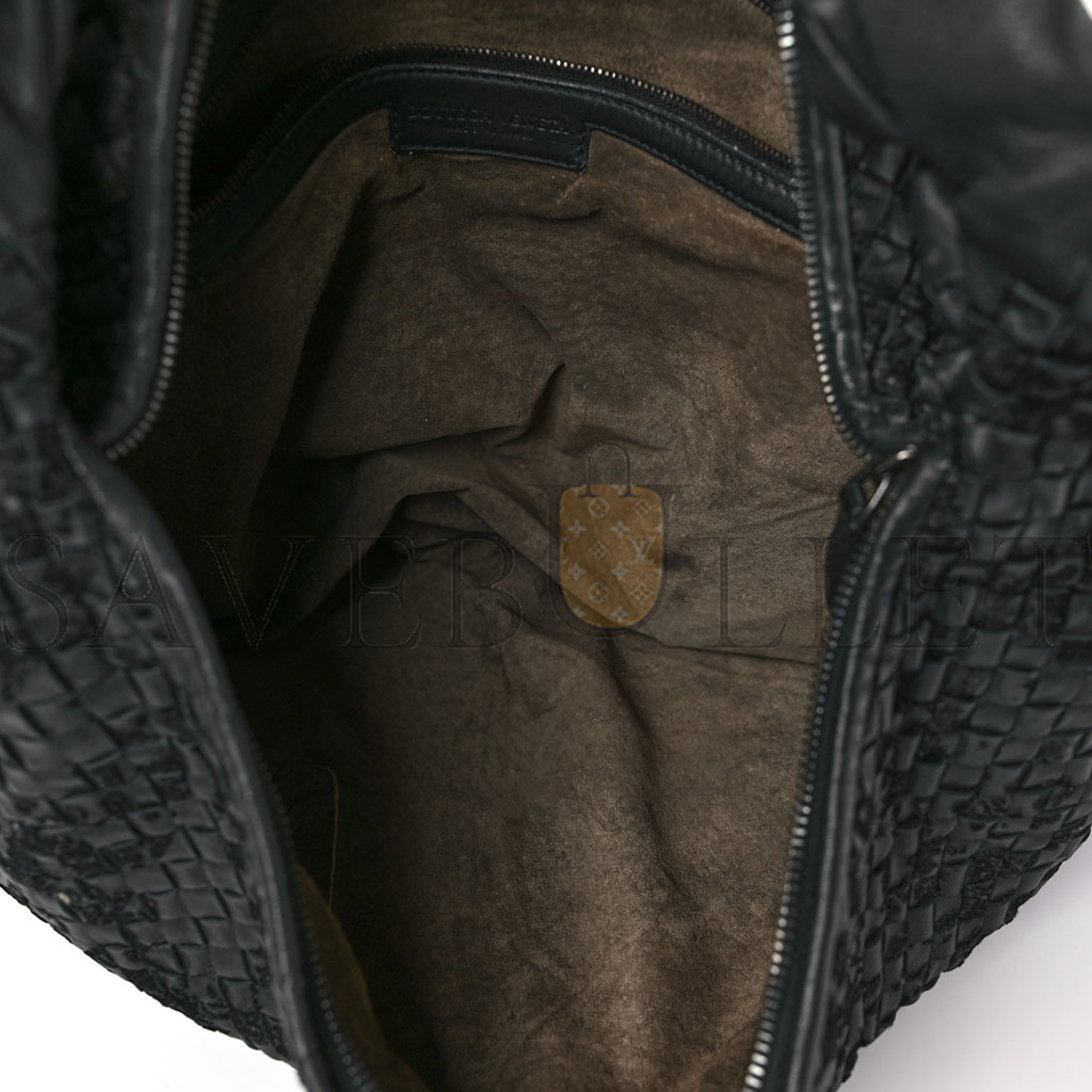 BOTTEGA VENETA NAPPA VELOURS INTRECCIATO FUZZY MEDIUM VENETA HOBO BLACK (38*24*3cm) BOTTEGA VENETA NAPPA VELOURS INTRECCIATO FUZZY MEDIUM VENETA HOBO BLACK (38*24*3cm)